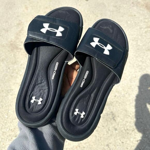 Under Armour Men's Ignite V Slide Size 12 Black Sandals - Picture 9 of 13
